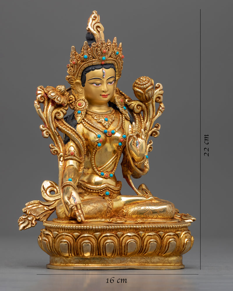 Small White Tara Statue | Female Bodhisattva of Compassionate Activity