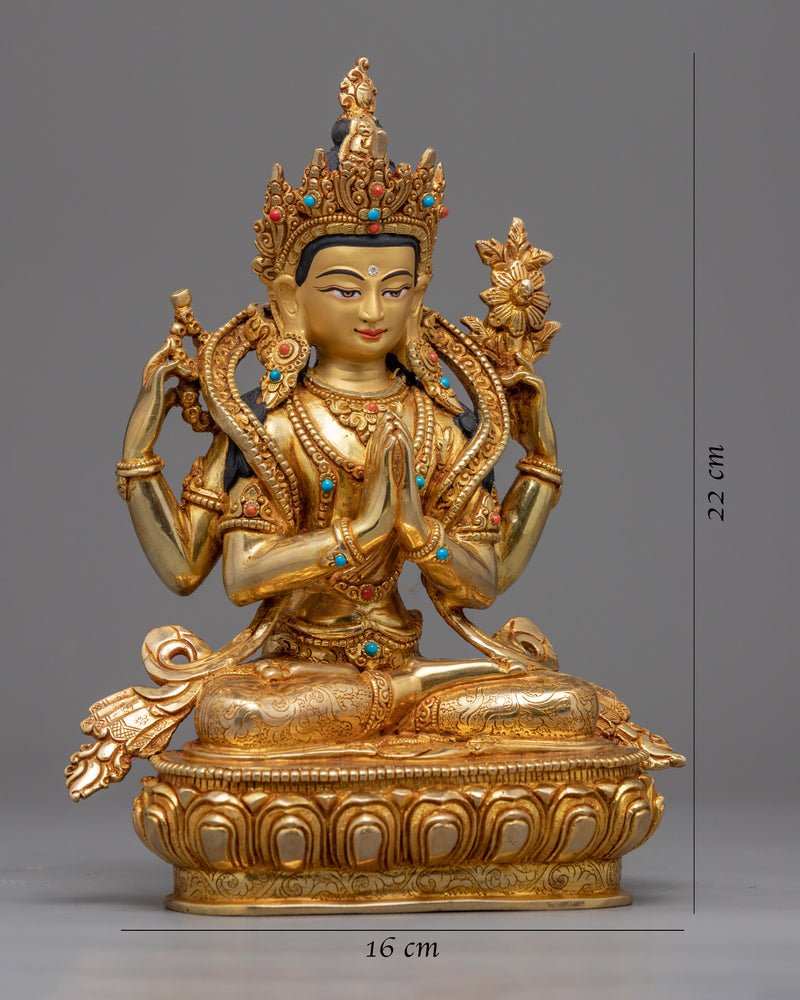 Chenrezig Buddha Statue | Handmade Compassionate Bodhisattva Deity