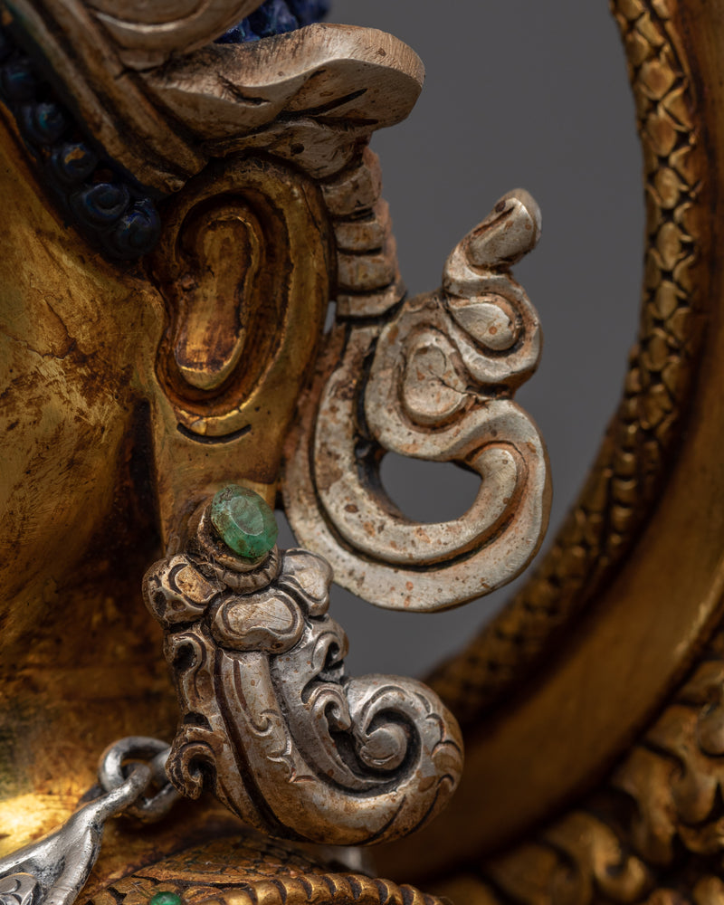 Crowned Buddha Shakyamuni Statue | Traditional Buddhist Statue with an Antique Finish