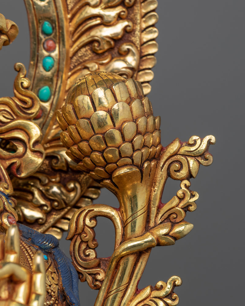 Statue of Green Tara | Tibetan: Sgrol-Ljang Handmade Sculpture