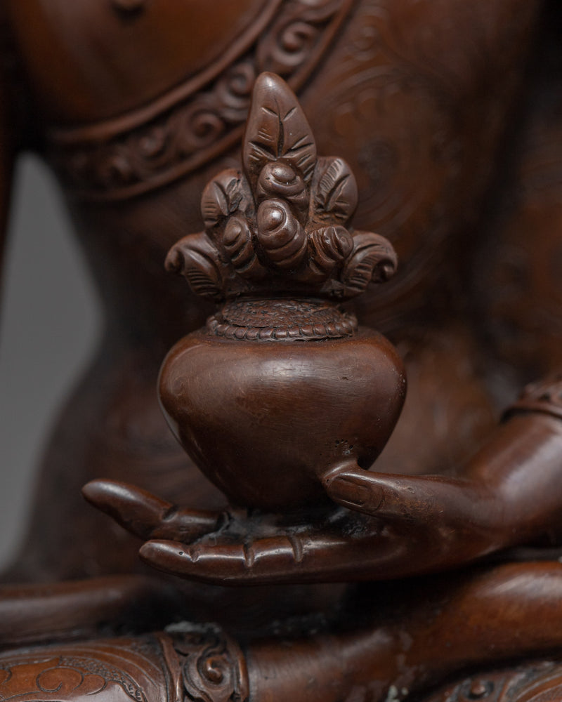 Buddha Medicine Statue | Handmade Bhaisajyaguru Copper Sculpture