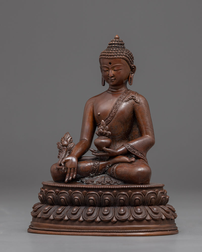 Buddha Medicine Statue | Handmade Bhaisajyaguru Copper Sculpture