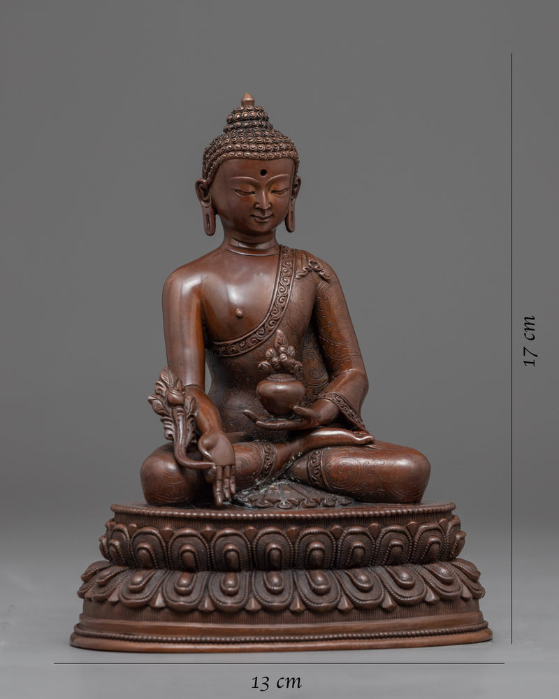 Buddha Medicine Statue | Handmade Bhaisajyaguru Copper Sculpture
