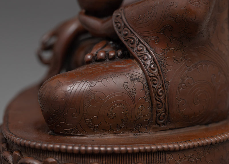 Buddha Medicine Statue | Handmade Bhaisajyaguru Copper Sculpture