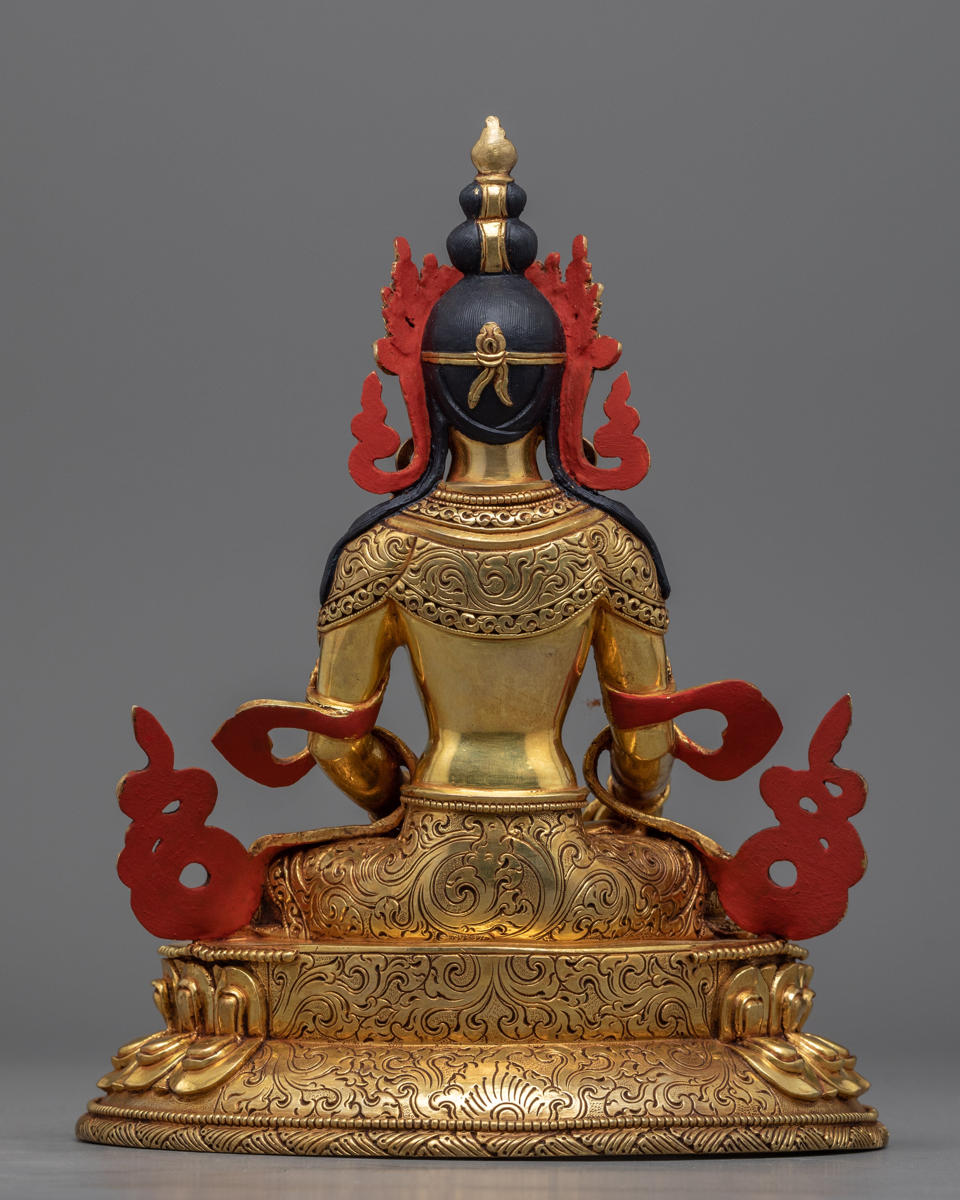 Bodhisattva Kshitigarbha Statue | Hand-Carved Gold Gilded Fine Art