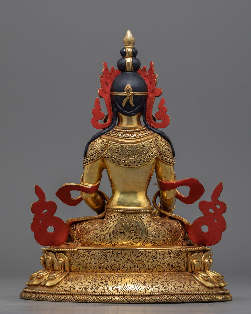 Bodhisattva Kshitigarbha Statue | Hand-Carved Gold Gilded Fine Art