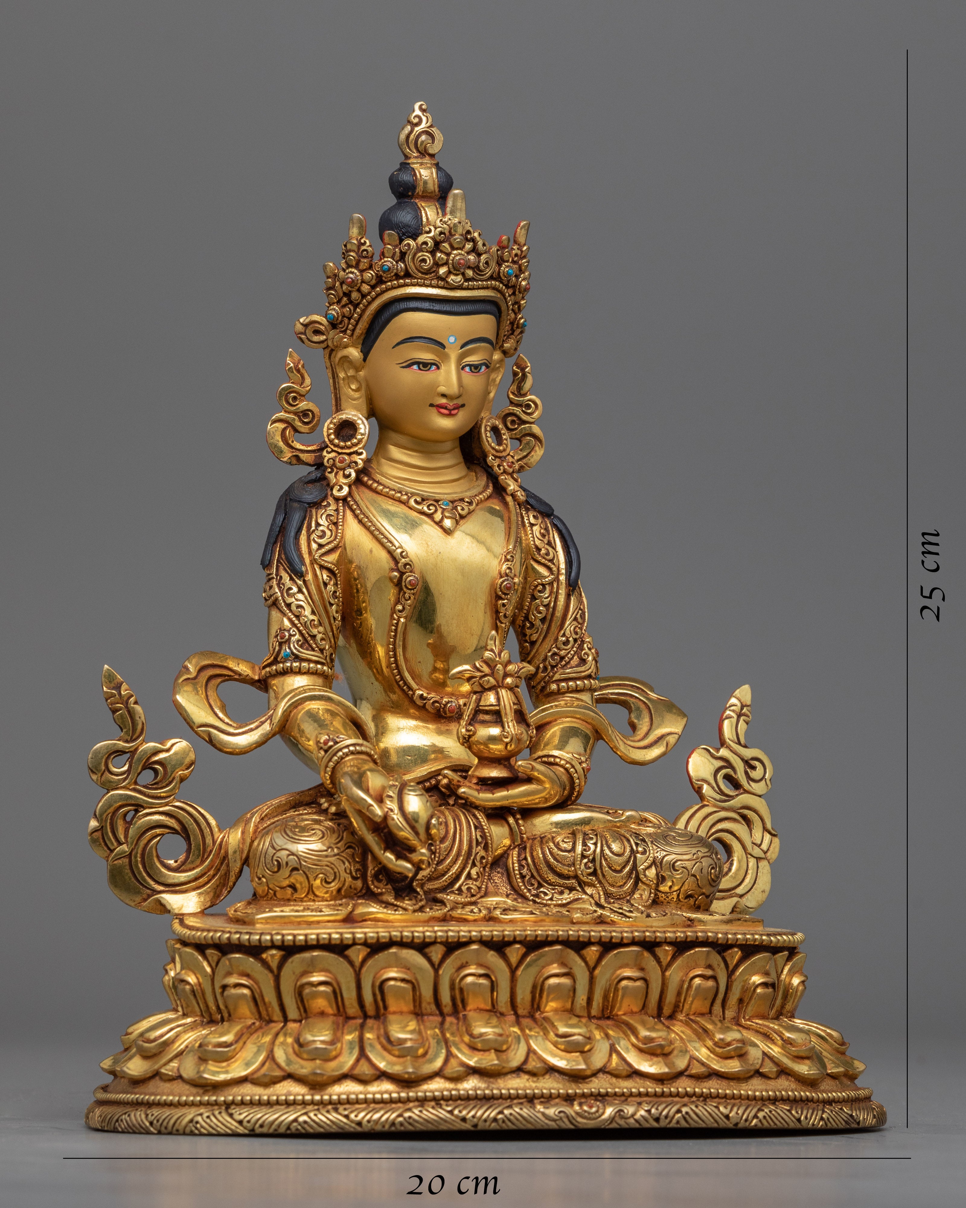 Bodhisattva Kshitigarbha Statue | Hand-Carved Gold Gilded Fine Art