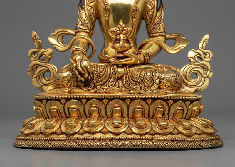 Bodhisattva Kshitigarbha Statue | Hand-Carved Gold Gilded Fine Art