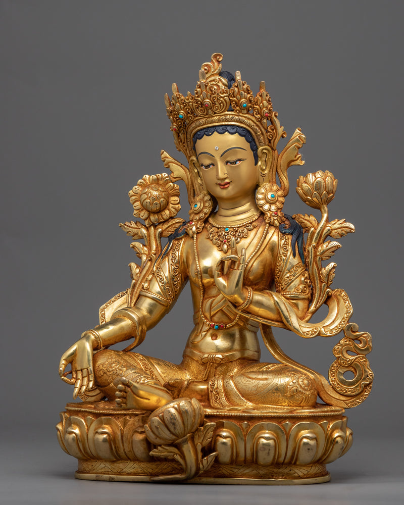 Traditional Green Tara Statue Online | Himalayan Buddhist Art