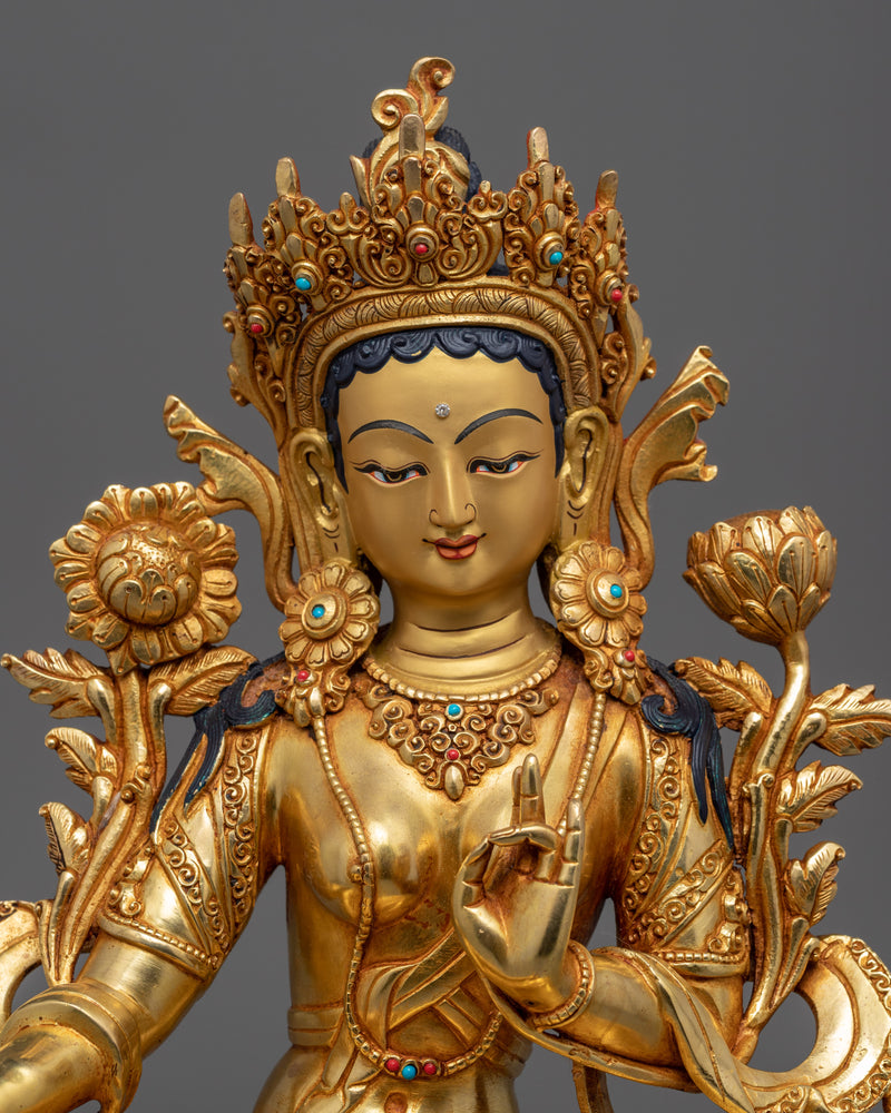Traditional Green Tara Statue Online | Himalayan Buddhist Art
