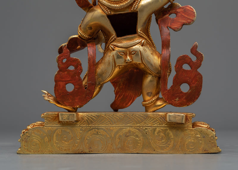 Gold Gilded Statue of Vajrapani | Traditional Handcrafted Buddhist Art