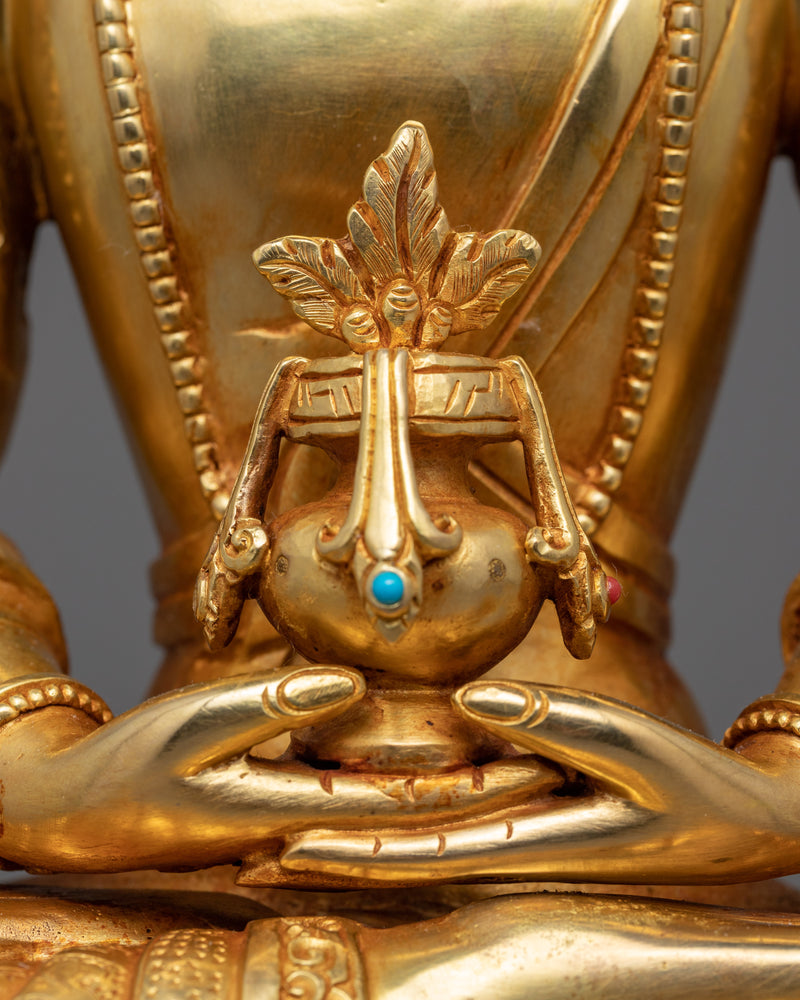 Amitayus Buddha of Infinite Life Statue | Gold Gilded Himalayan Art
