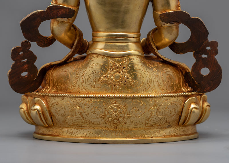 Amitayus Buddha of Infinite Life Statue | Gold Gilded Himalayan Art