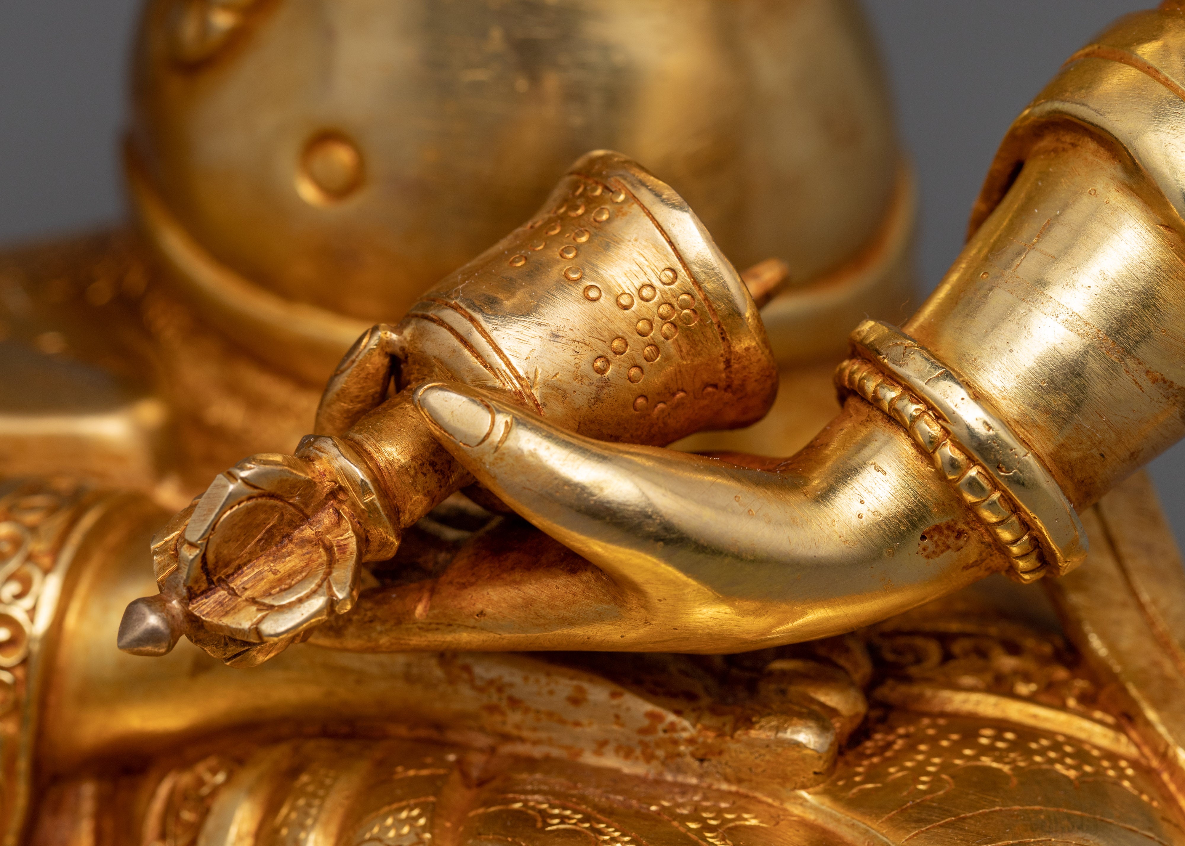 Gold Gilded Vajrasattva Purification Sculpture | Traditional Buddhist Art