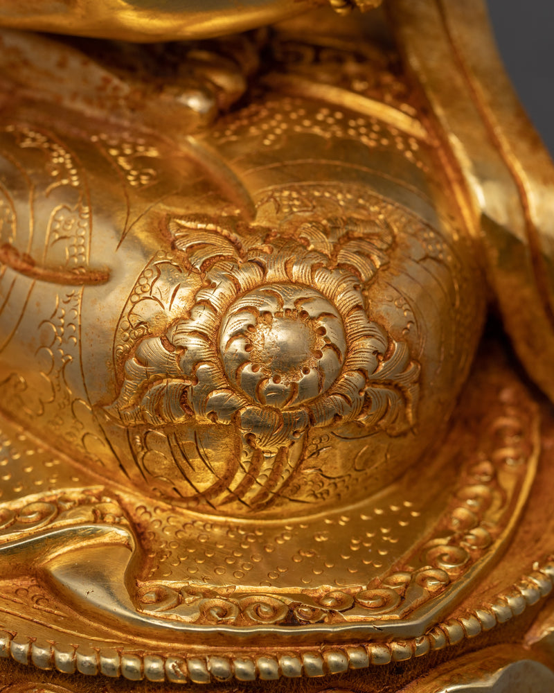 Gold Gilded Vajrasattva Purification Sculpture | Traditional Buddhist Art