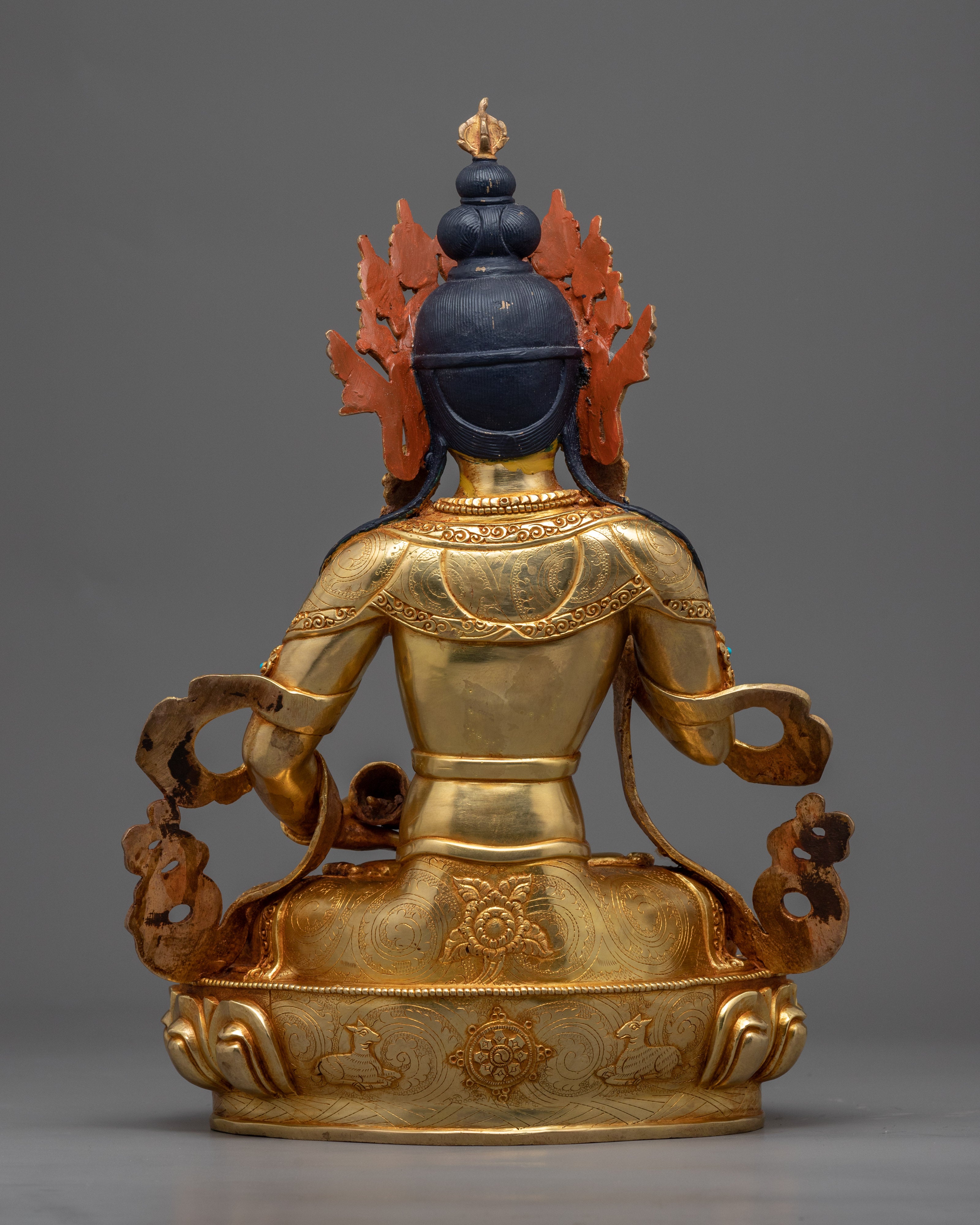 Gold Gilded Vajrasattva Purification Sculpture | Traditional Buddhist Art