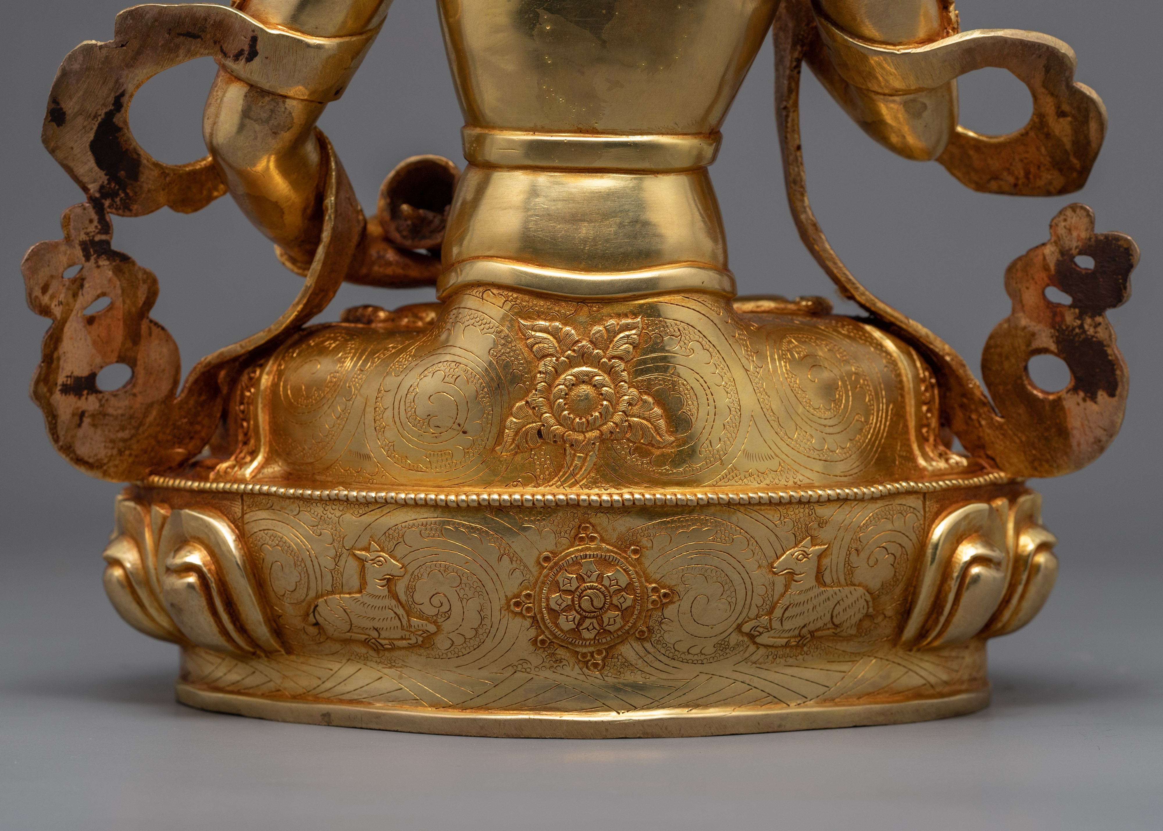 Gold Gilded Vajrasattva Purification Sculpture | Traditional Buddhist Art