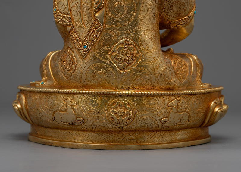 Gold Gilded Buddha Amitabha Statue | Traditional Buddhist Art