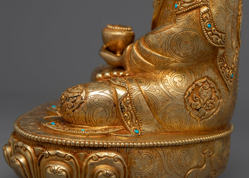 Gold Gilded Buddha Amitabha Statue | Traditional Buddhist Art