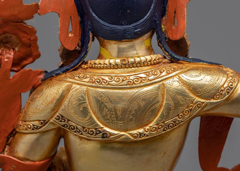 Manjushri Flaming Sword Sculpture | Bodhisattva Art for Meditation