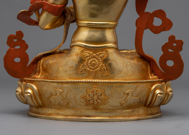Manjushri Flaming Sword Sculpture | Bodhisattva Art for Meditation