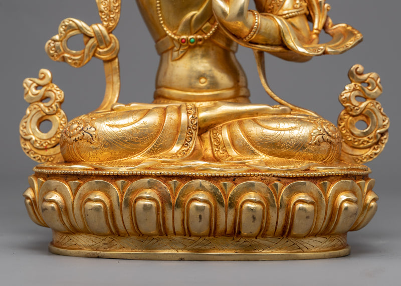 Manjushri Flaming Sword Sculpture | Bodhisattva Art for Meditation