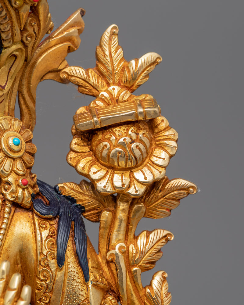 Manjushri Flaming Sword Sculpture | Bodhisattva Art for Meditation