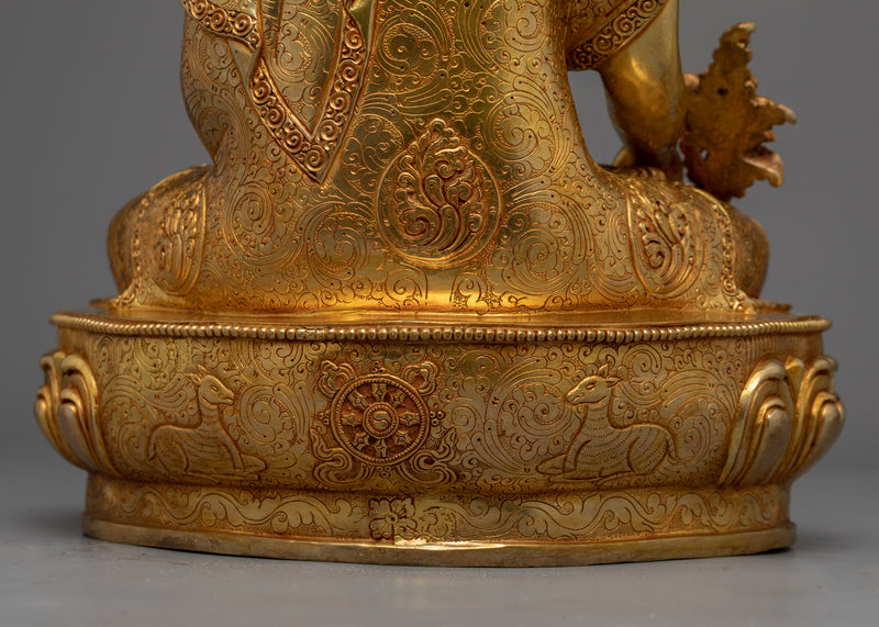 Gold Medicine Buddha Statue | Hand-Carved Buddha Statue