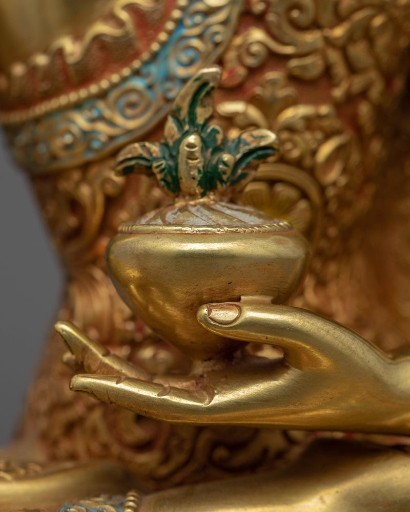Blue Medicine Buddha Statue | Gold-Plated Himalayan Art
