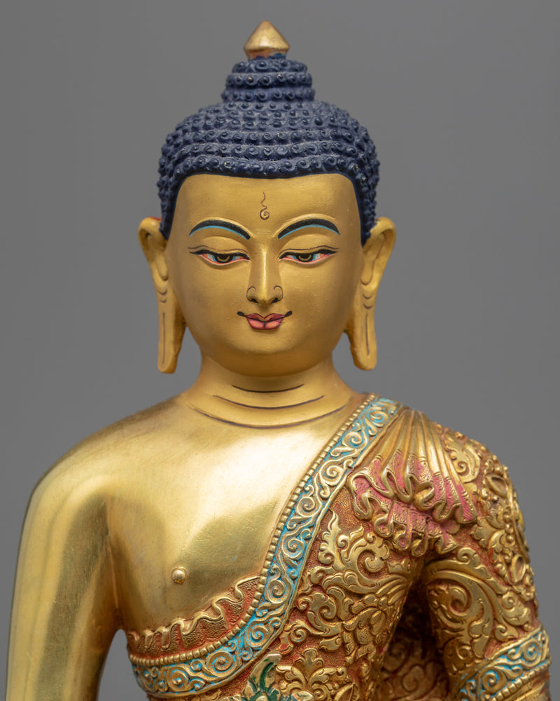 Blue Medicine Buddha Statue | Gold-Plated Himalayan Art