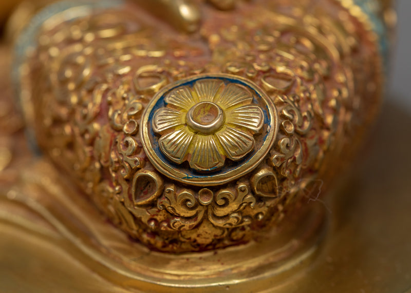 Blue Medicine Buddha Statue | Gold-Plated Himalayan Art
