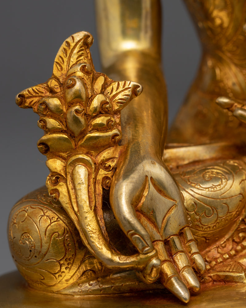 Medicine Buddha Statue Tibetan | Gold Gilded Statue for Healing