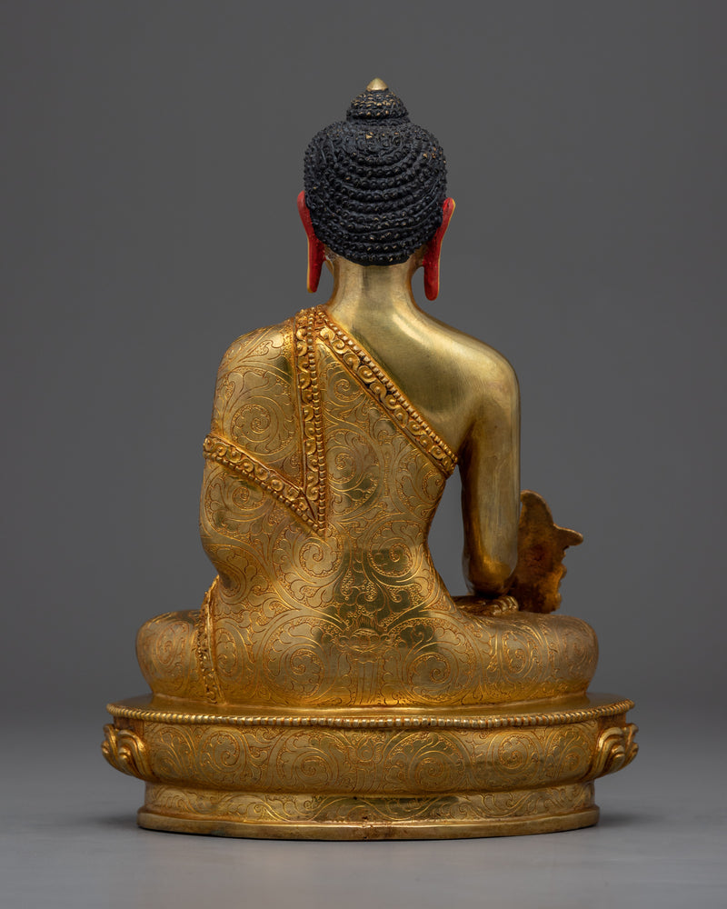Medicine Buddha Statue Tibetan | Gold Gilded Statue for Healing