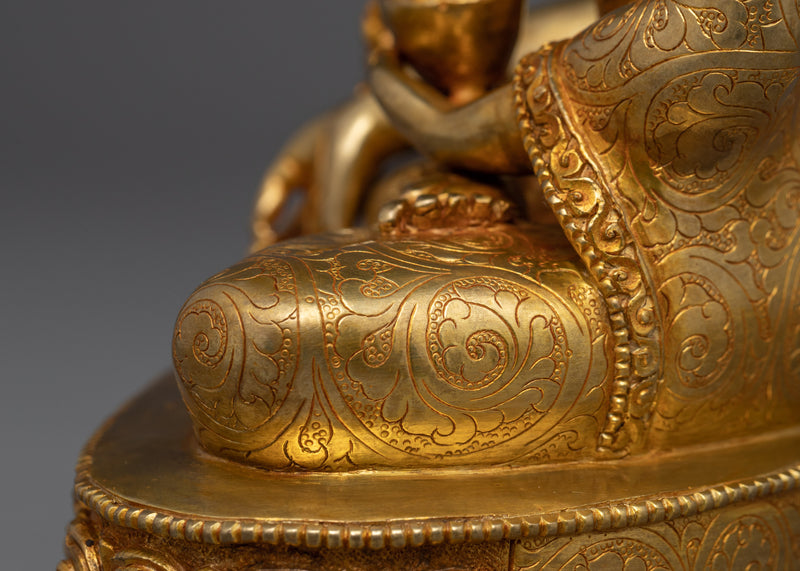 Medicine Buddha Statue Tibetan | Gold Gilded Statue for Healing