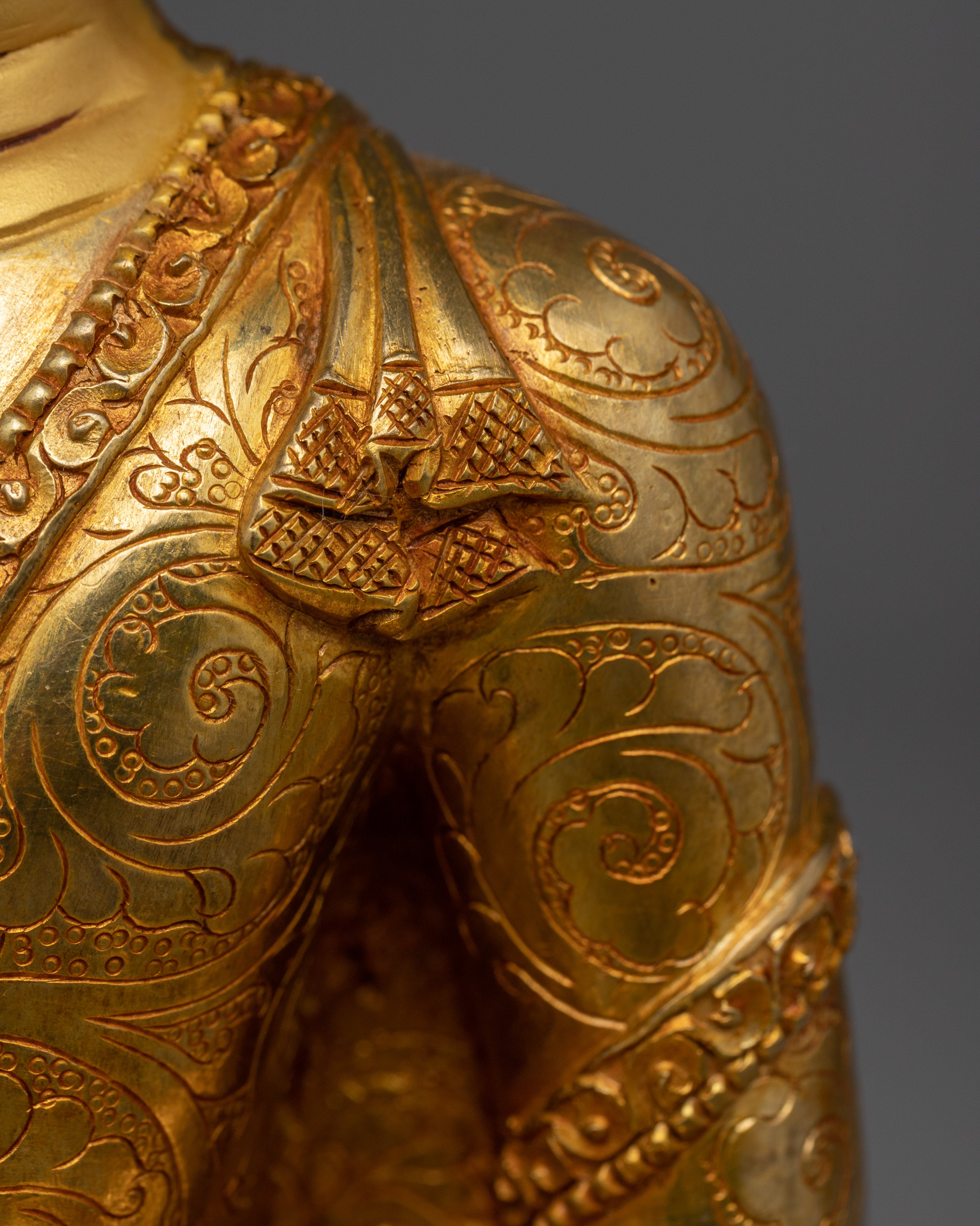 Medicine Buddha Statue Tibetan | Gold Gilded Statue for Healing