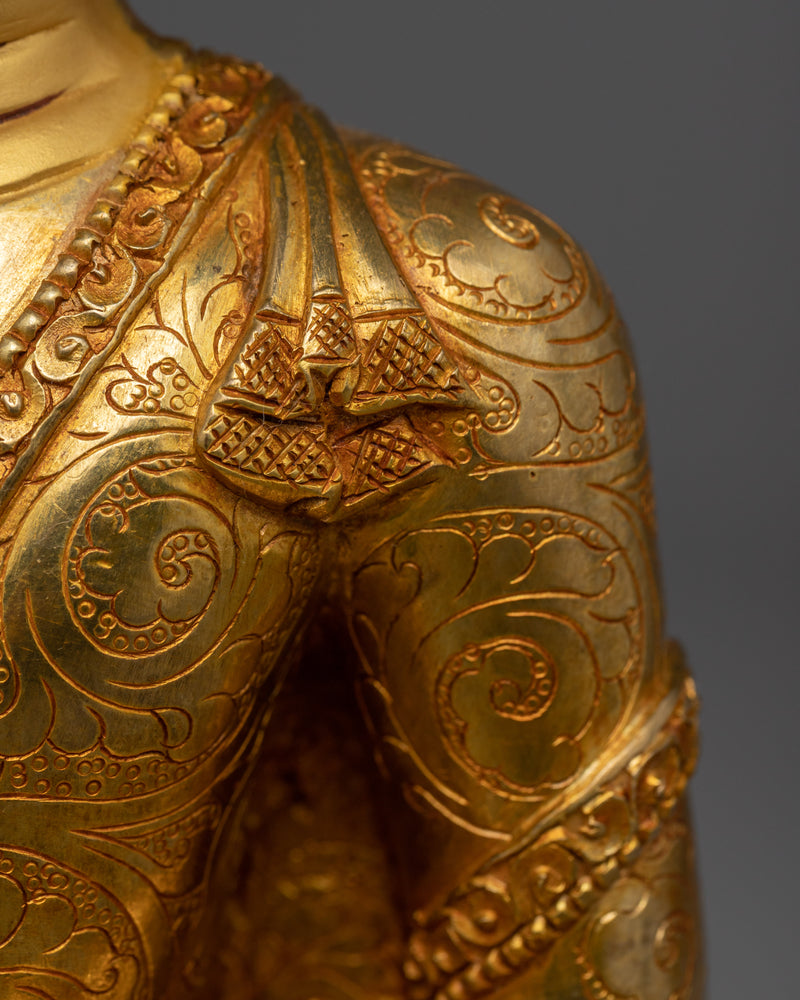 Medicine Buddha Statue Tibetan | Gold Gilded Statue for Healing