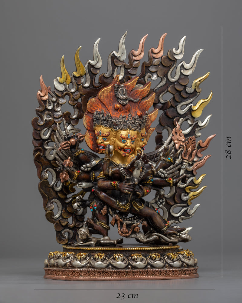 Dorje Phurba Vajrakilaya Sculpture | Oxidized Copper Buddhist Figurine