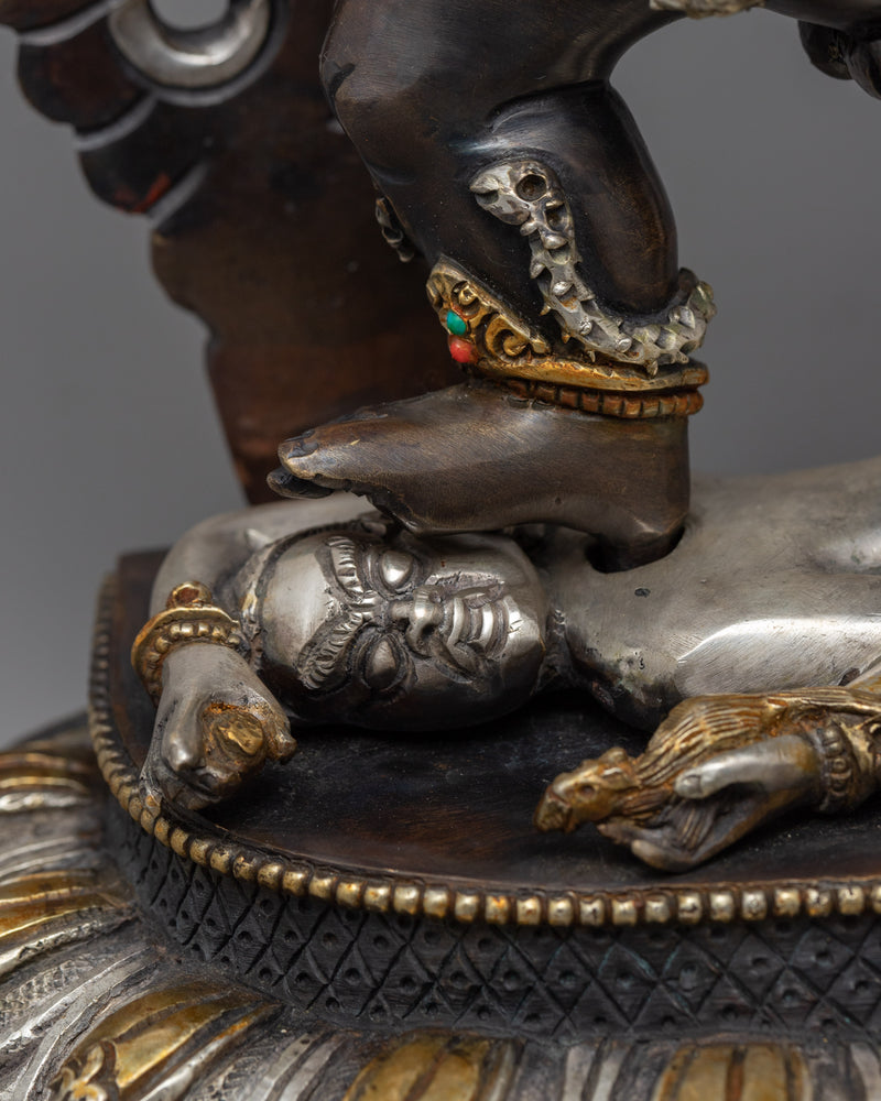 Classic Black Dzambhala Statue for Rituals | Oxidized Copper Buddhist Statue