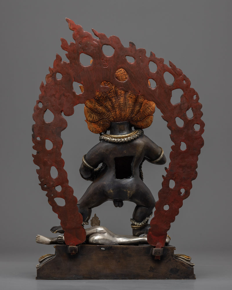 Classic Black Dzambhala Statue for Rituals | Oxidized Copper Buddhist Statue