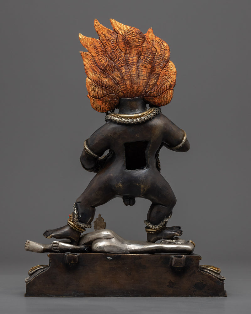 Classic Black Dzambhala Statue for Rituals | Oxidized Copper Buddhist Statue