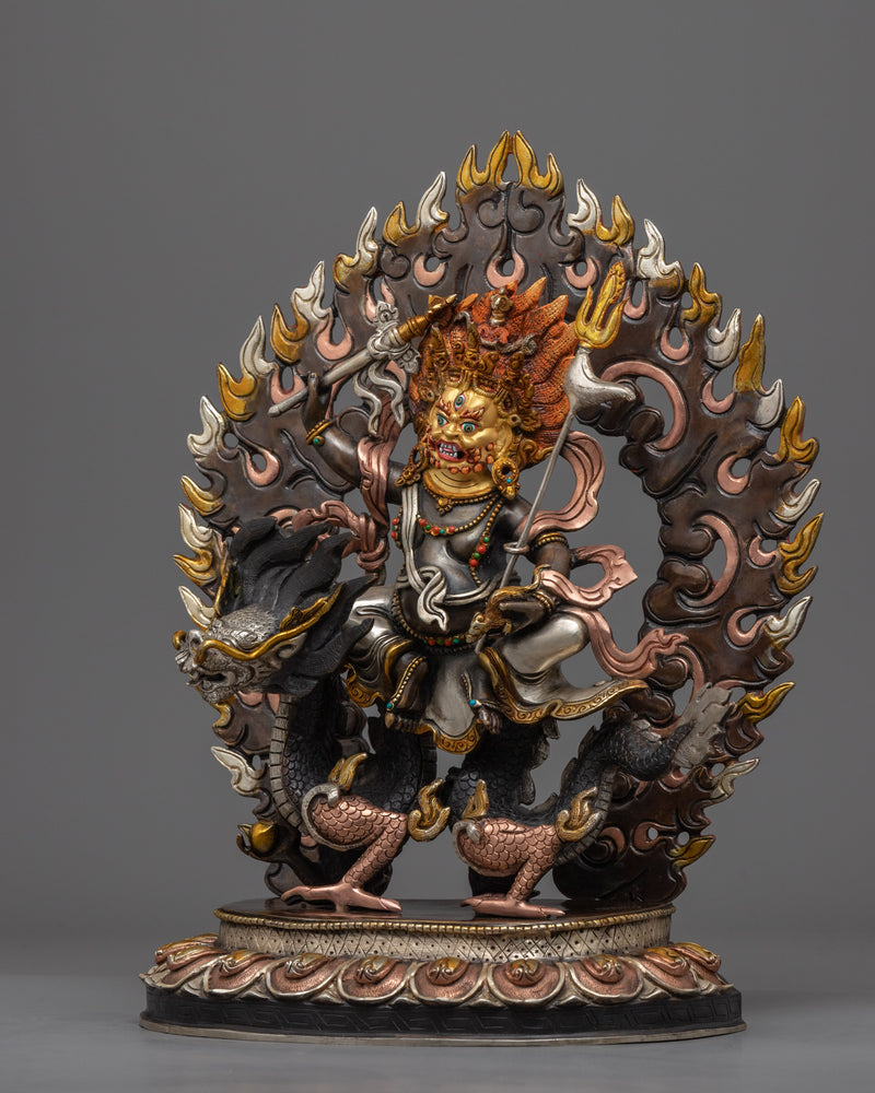 Tibetan White Dzambhala Sculpture | Buddhist Deity of Wealth Statue