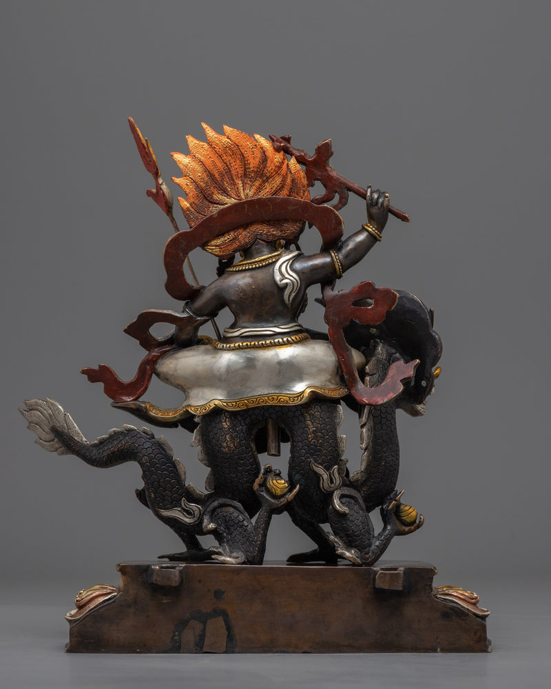 Tibetan White Dzambhala Sculpture | Buddhist Deity of Wealth Statue