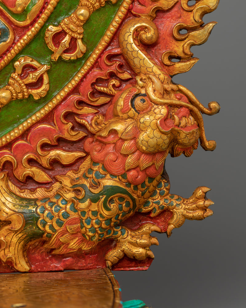 Vajrapani Bodhisattva Gold Gilded Statue | Hand-Carved Bodhisattva Statue