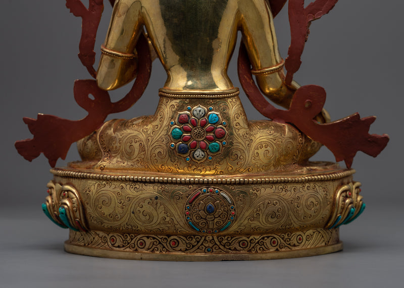 Green Tara Bodhisattva Statue | Traditional Himalayan Buddhist Statue