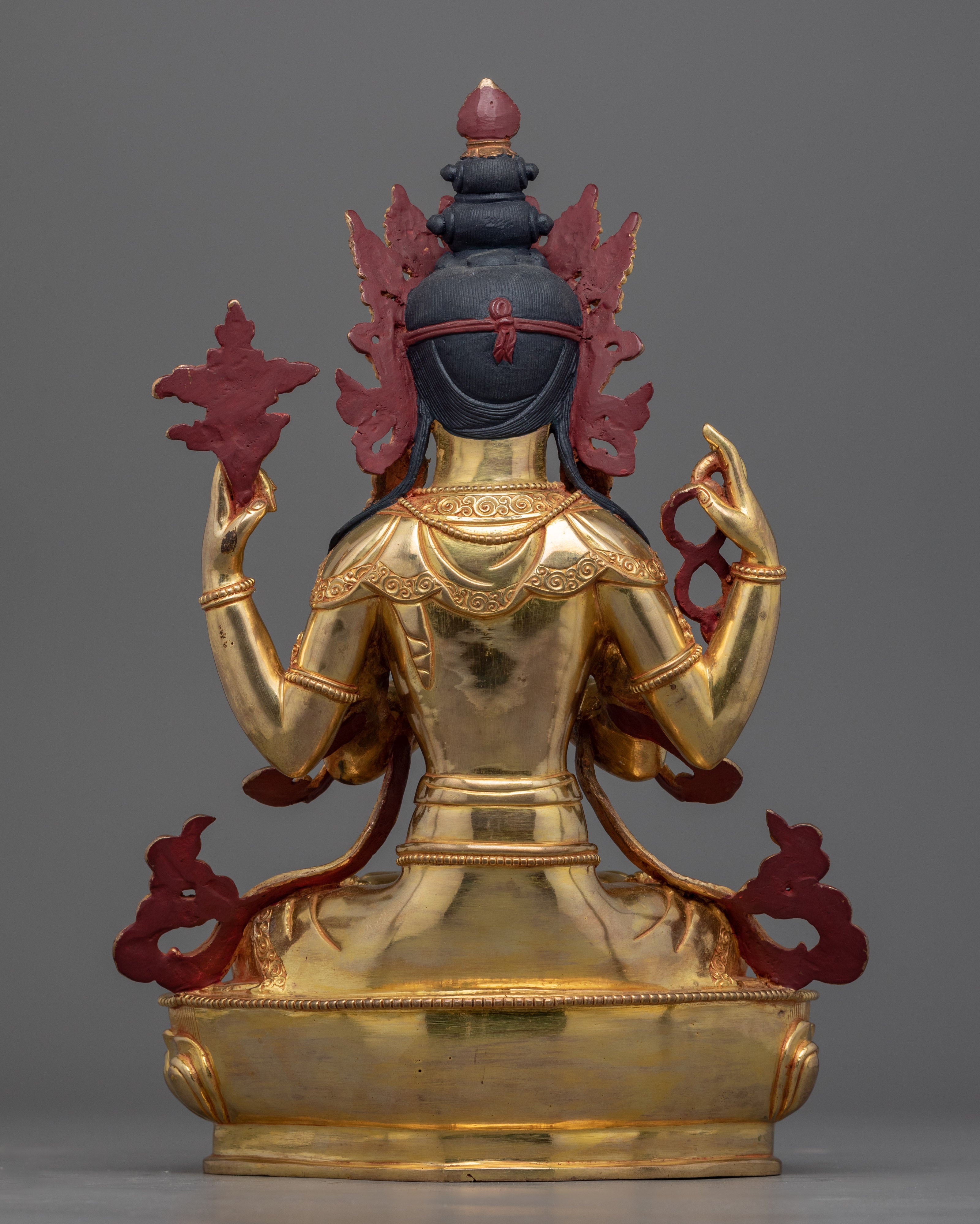 4 Arm Chenrezig Statue | Handmade Buddhist Deity of Compassion