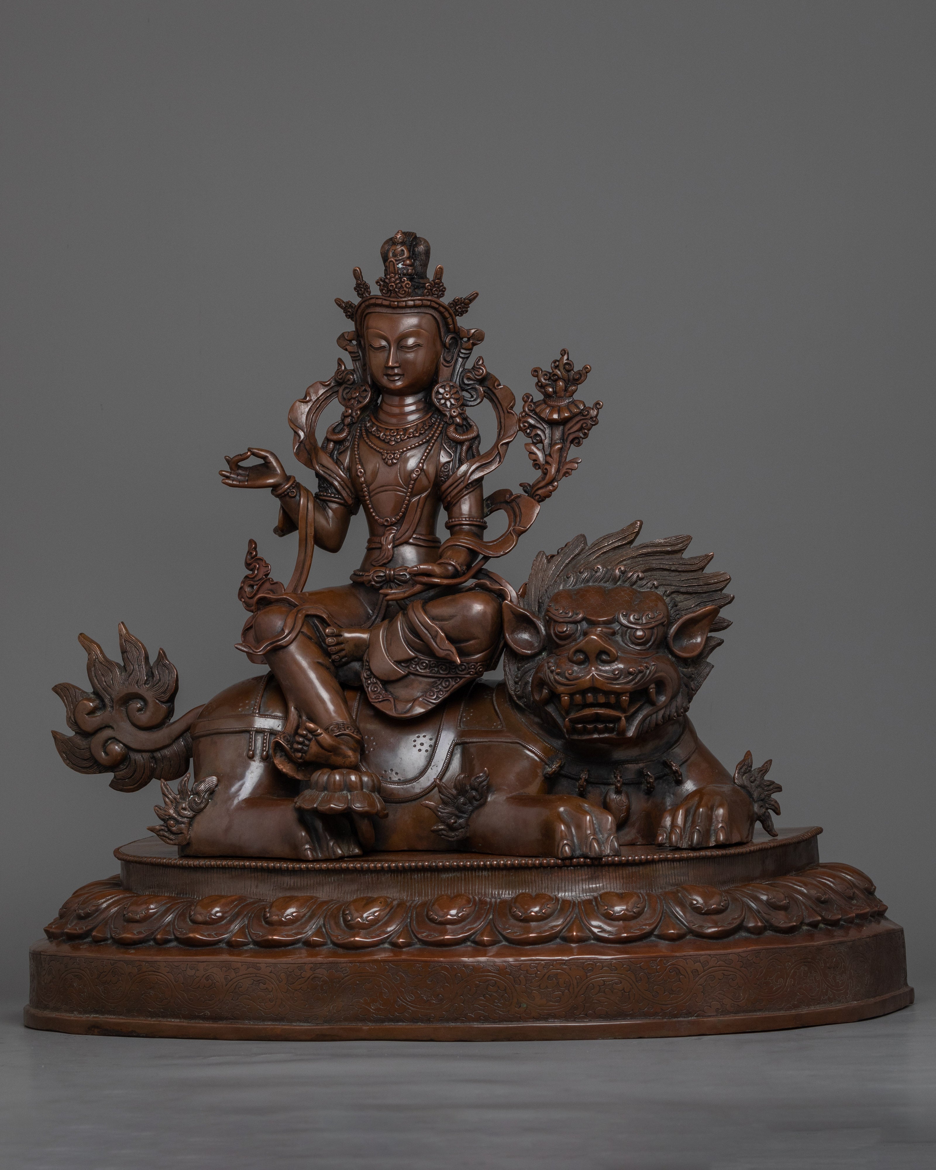 Oxidized Buddhist Art Chenrezig Statue | Handmade Fine Artwork of Nepal