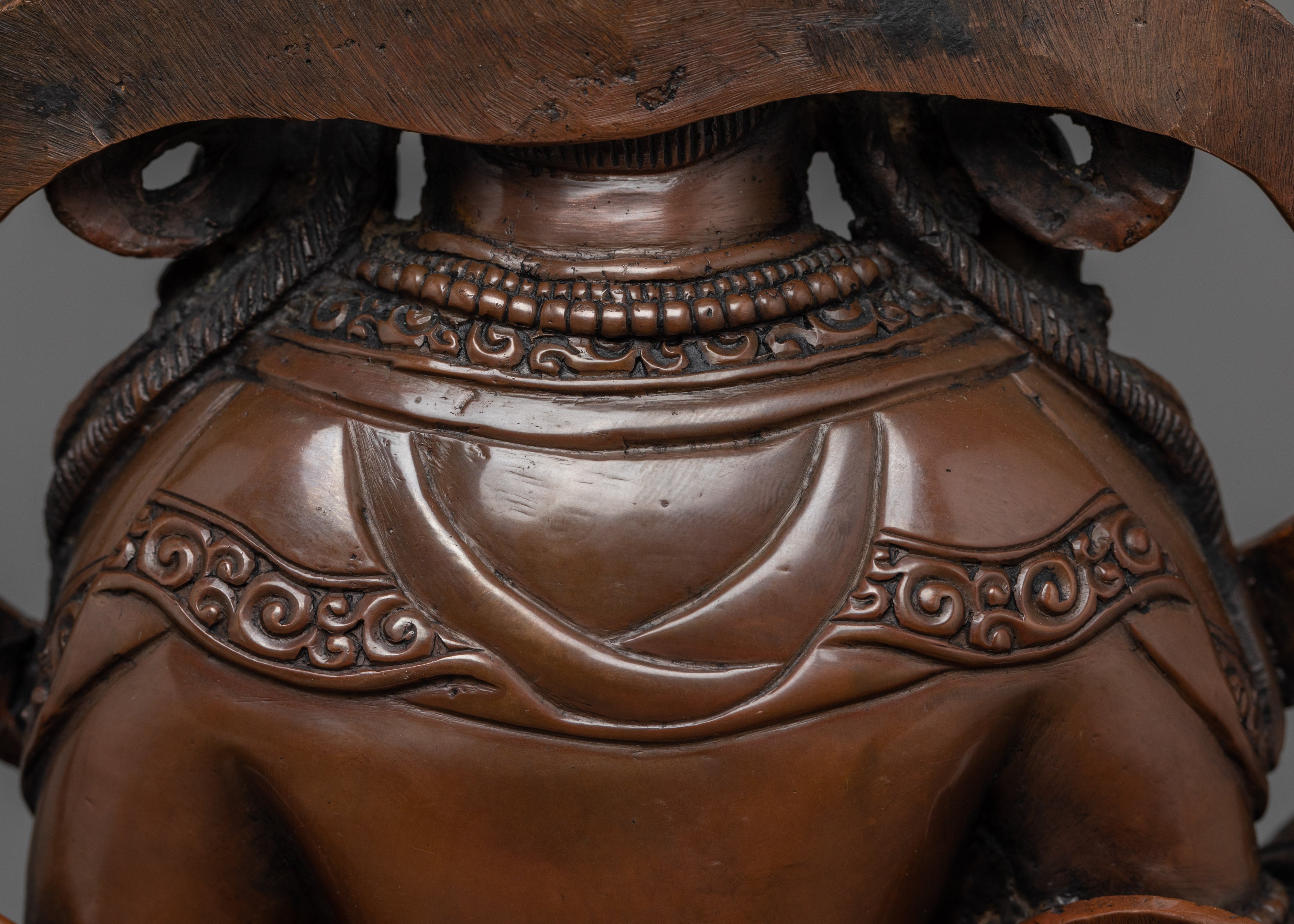 Oxidized Buddhist Art Chenrezig Statue | Handmade Fine Artwork of Nepal