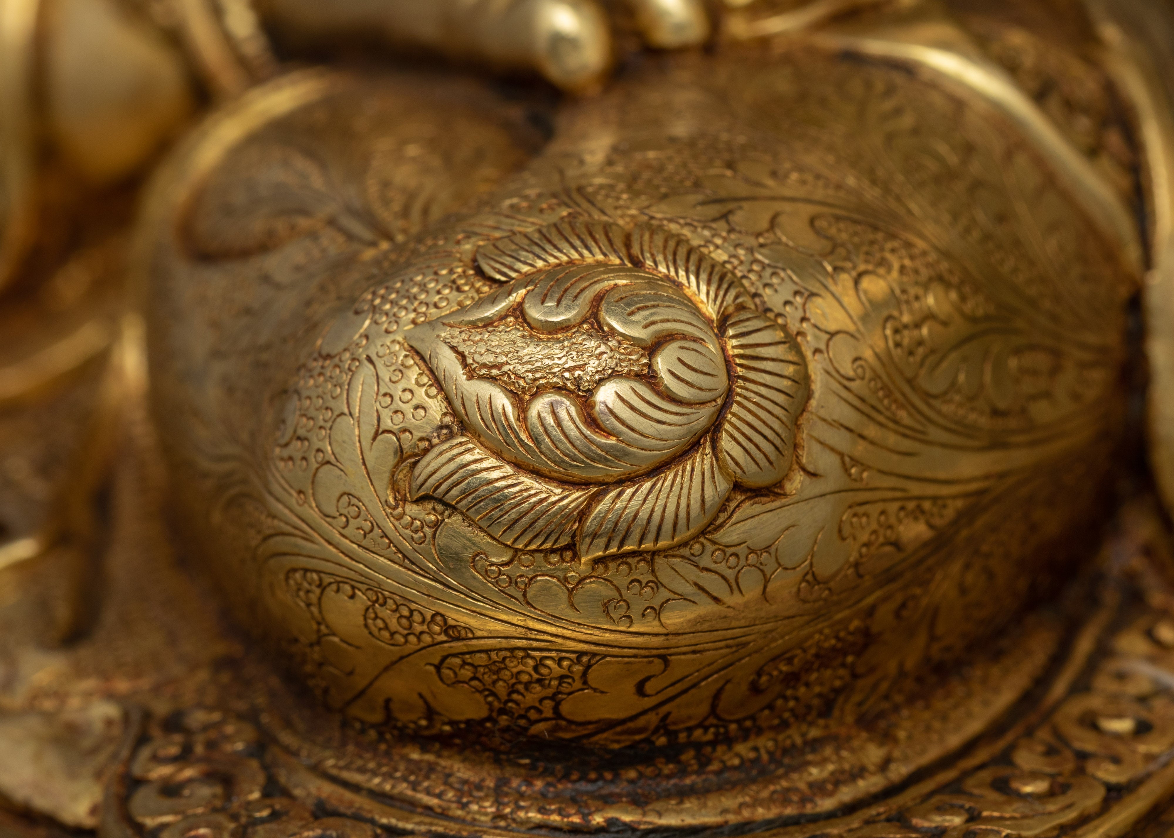 Buddha Amitayus Statue | Gold Gilded Long life Deity
