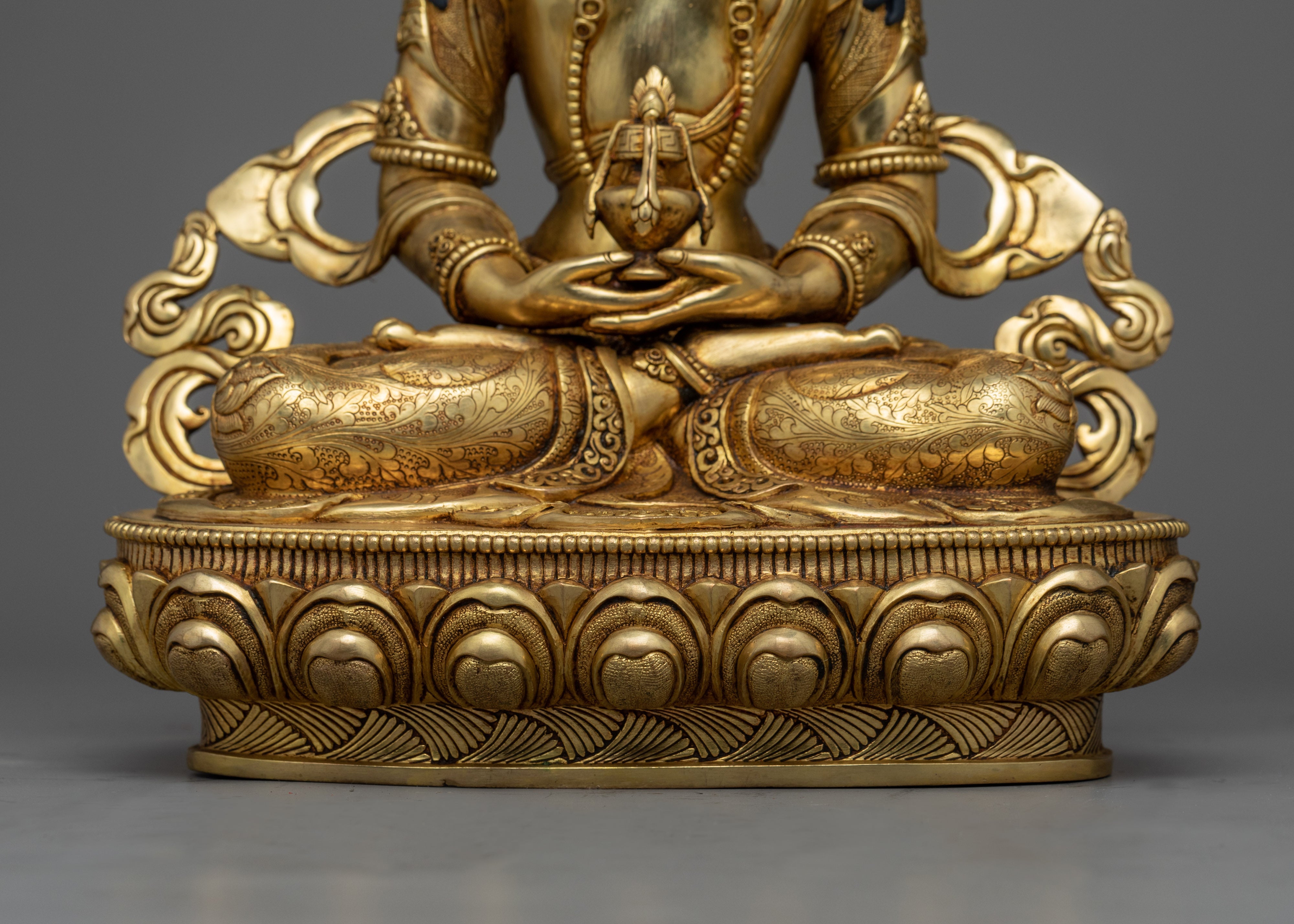 Buddha Amitayus Statue | Gold Gilded Long life Deity