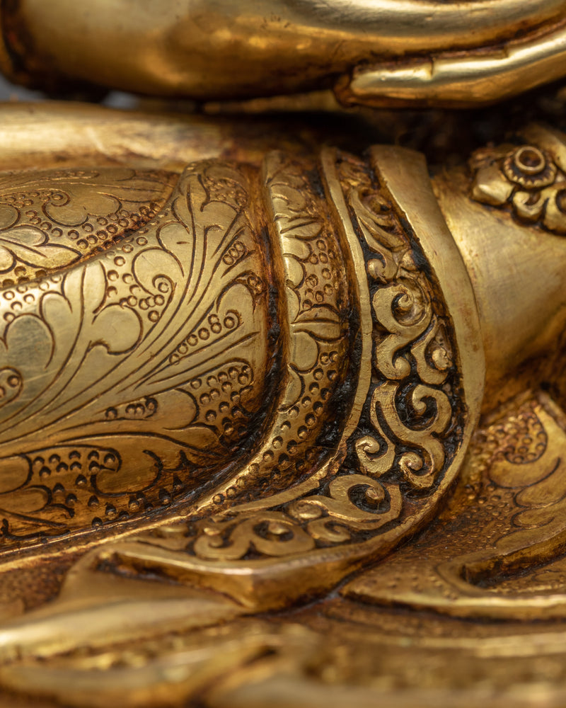 Buddha Amitayus Statue | Gold Gilded Long life Deity